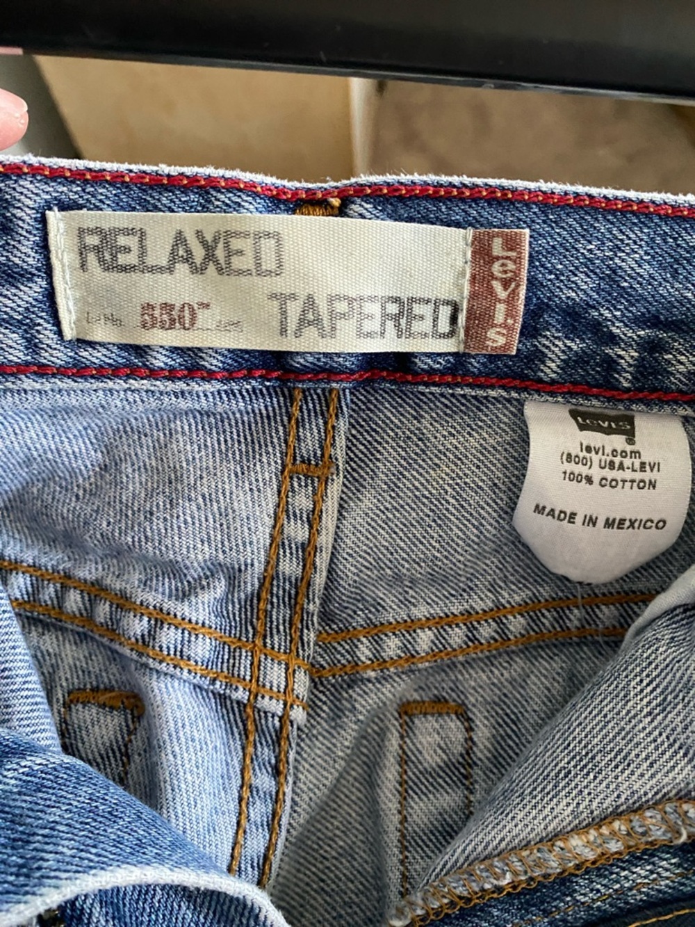 LEVIS 550 Vintage relaxed tapered jeans. 100% cotton. No stretch. Red tag. - Picture 6 of 7